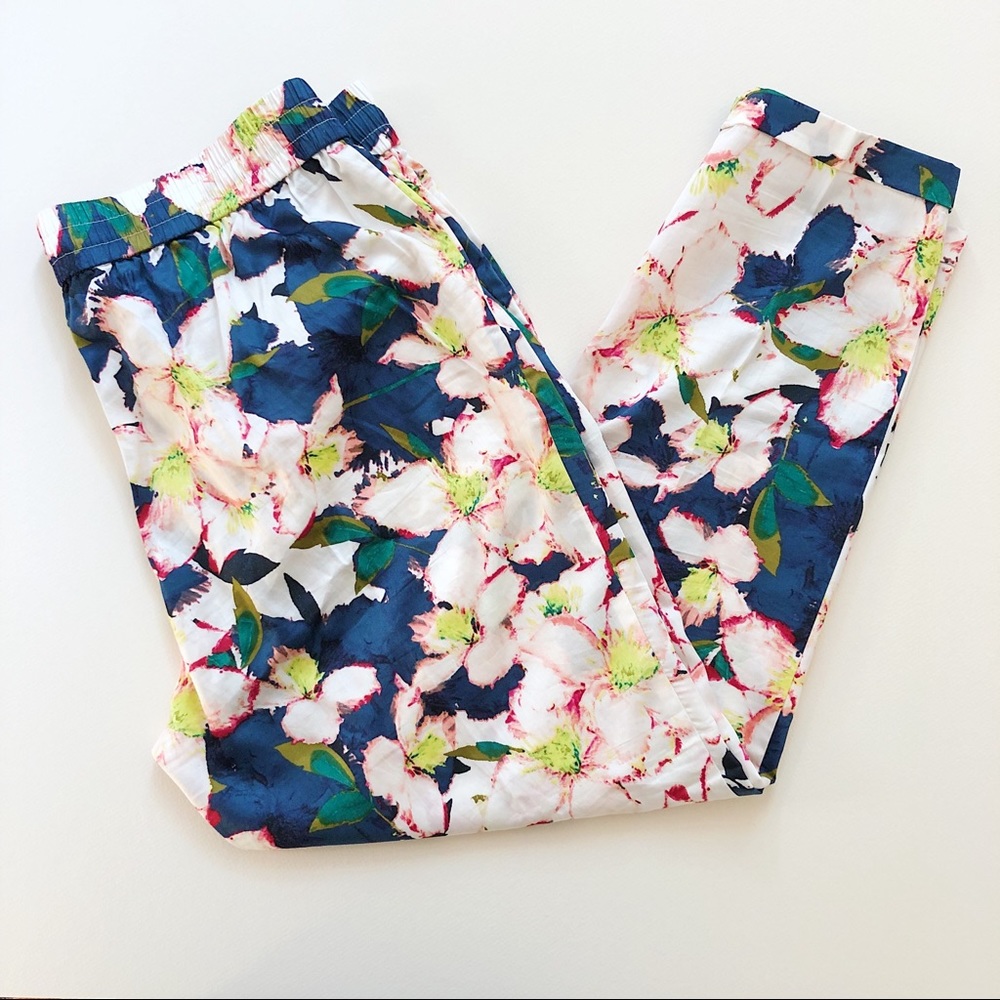 J Crew Drawstring Pant in Cove Floral